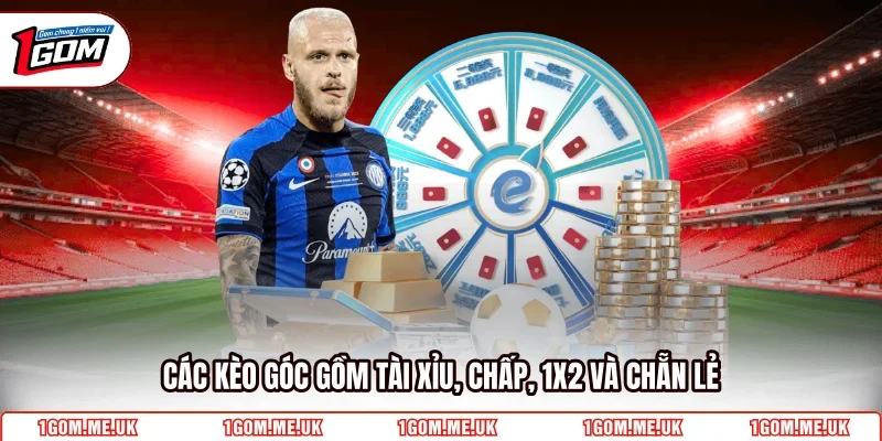 Các kèo góc gồm Tài Xỉu, Chấp, 1x2 và Chẵn Lẻ